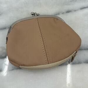 NWT cream leather coin purse